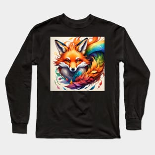 AI Rainbow Fox Long Sleeve T-Shirt